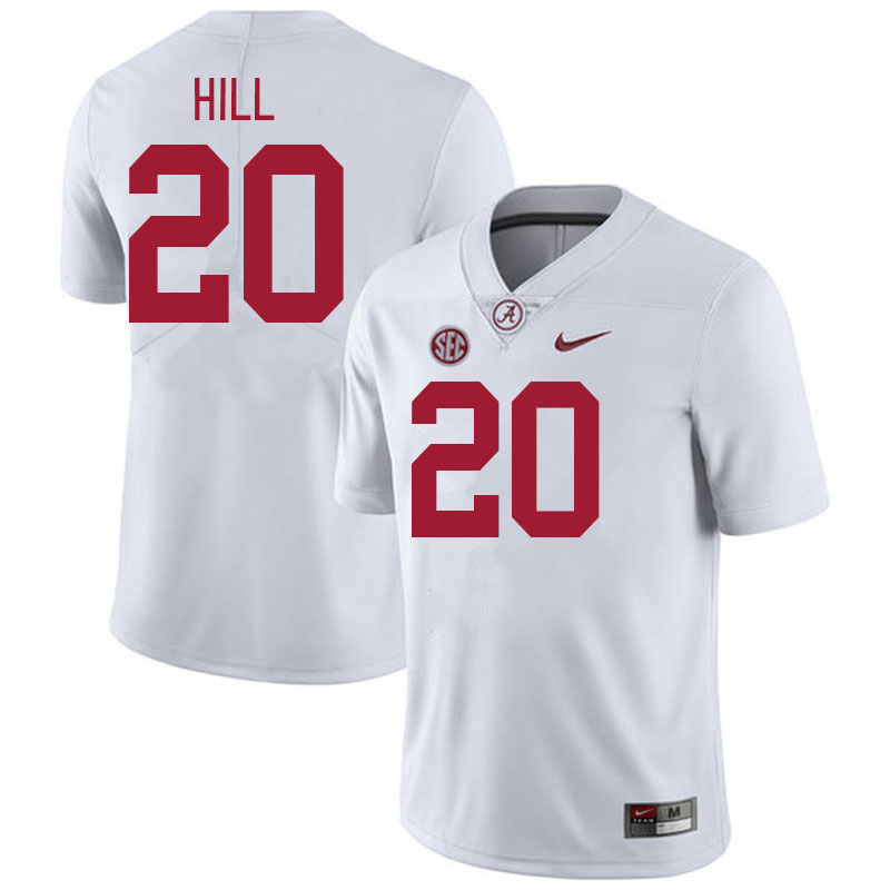 Men #20 Daniel Hill Alabama Crimson Tide College Football Jerseys Stitched-White